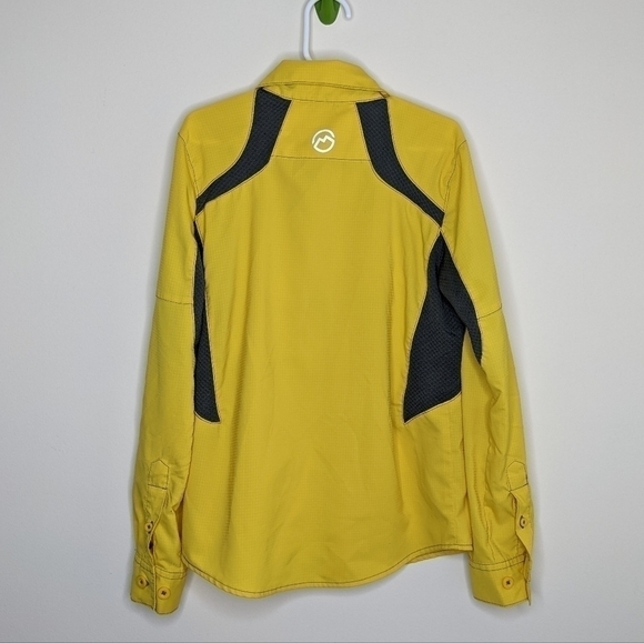 Magellan Outdoors Mag Wick Yellow Fish Gear Fishing Button Down Shirt S - Picture 2 of 5